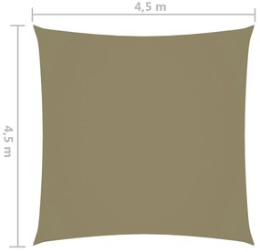 Πανί Σκίασης Τετράγωνο Μπεζ 4,5 x 4,5 μ. από Ύφασμα Oxford - Μπεζ