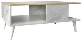 Τραπέζι Σαλονιού Moses Sonoma-Λευκό Μαρμάρου 90x54x37.5εκ 049-000066 Pakoworld 049-000066 Καφέ