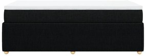 vidaXL Κρεβάτι Boxspring με Στρώμα Μαύρο 100 x 200 εκ. Υφασμάτινο