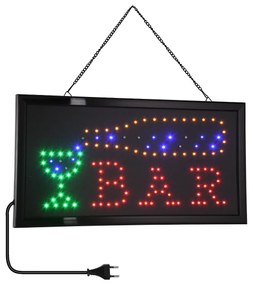 GloboStar® 75689 Φωτιστικό Ταμπέλα LED Σήμανσης BAR με Πρίζα AC 230V Μ48xΠ25xΥ2cm