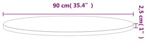 vidaXL Επιφάνεια Τραπεζιού Στρογγυλή Ø90x2,5 εκ. Μασίφ Ξύλο Οξιάς