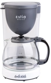 ESTIA ΚΑΦΕΤΙΕΡΑ ΦΙΛΤΡΟΥ GUSTO WHITE ΠΛΑΣΤΙΚΗ 750w ΜΕ ΓΥΑΛΙΝΗ ΚΑΝΑΤΑ 1.25lt