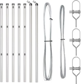 vidaXL Στύλος Περιφράξεων 7 pcs Ασημί Ατσάλι