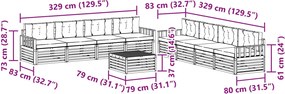 vidaXL Σειρά Καναπέ Εξωτερικού 9 pcs Λευκό και Κρεμ Πολυεστέρας