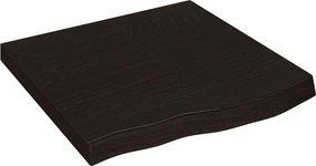 vidaXL Επιφάνεια Τραπεζιού Σκούρο Καφέ 60x60x(2-6) εκ Επεξ. Μασίφ Δρυς