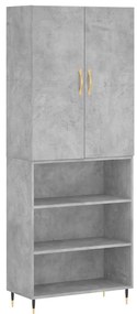 vidaXL Ντουλάπι Γκρι Σκυροδέματος 69,5x34x180 εκ. Επεξεργασμένο Ξύλο