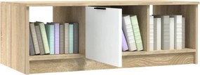 vidaXL Τραπεζάκι Σαλονιού Λευκό &amp; Sonoma Δρυς 102x50x36 εκ. Επεξ. Ξύλο