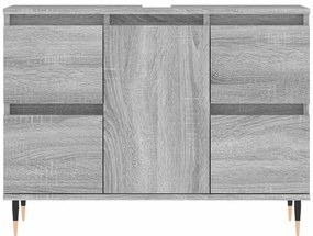 vidaXL Ντουλάπι Μπάνιου Γκρι Sonoma 80 x 33 x 60 εκ. από Επεξεργ. Ξύλο