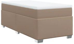 vidaXL Κρεβάτι Boxspring με Στρώμα Καπουτσίνο 100x200εκ.από Συνθ.Δέρμα