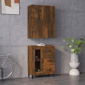 vidaXL Ντουλάπι Καπνιστή Δρυς 69,5x34x180 εκ. από Επεξεργασμένο Ξύλο