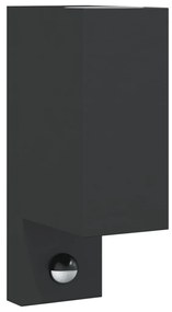 vidaXL Φωτιστικό Τοίχου Εξωτερ. Χώρου με Αισθητήρα Μαύρο Χυτό Αλουμ.