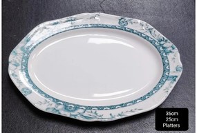 Πιατέλα Σερβιρίσματος Πορσελάνης 36εκ. Tiffany Green Oriana Ferelli PR24324G06