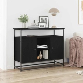 vidaXL Μπουφές Μαύρο Δρυς 100x35x80 εκ. Επεξεργασμένο Ξύλο και Ατσάλι