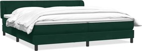 vidaXL Box Spring κρεβάτι με στρώματα σκούρο πράσινο Βελούδινο