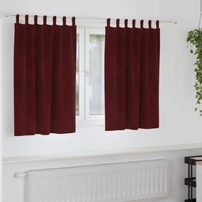 vidaXL Κουρτίνες με κουρτίνες 2 pcs Μπορντό 140 x 140 cm Βελούδο