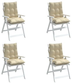 Μαξιλάρια Καρέκλας Χαμηλή Πλάτη 4 τεμ. Μπεζ Ύφασμα Oxford - Μπεζ