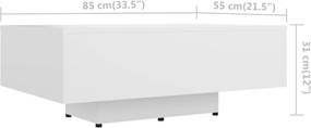 vidaXL Τραπεζάκι Σαλονιού Λευκό 85 x 55 x 31 εκ. από Επεξ. Ξύλο