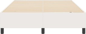 vidaXL Κρεβάτι πλατφόρμα Κρεμ 140 x 200 cm Υφασμάτινο Κορντουρά