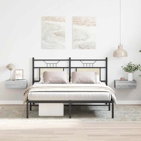 vidaXL Κομοδίνα Κρεμαστά 2 τεμ. Γκρι Sonoma 40x30x15εκ. Επεξεργ. Ξύλο