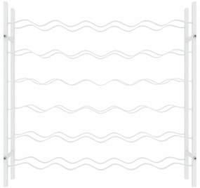 vidaXL Ραφιέρα Κρασιών για 36 Φιάλες Λευκή Μεταλλική