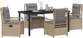 vidaXL Σέτ φαγητού για κήπο 5 pcs Μπέζ και Ανοιχτό Γκρι