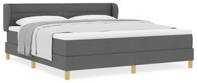 vidaXL Κρεβάτι Box Spring με Στρώμα σε Σκούρο Γκρι, 180x200 εκ Υφασμάτινο
