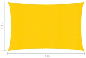 vidaXL Πανί Σκίασης Κίτρινο 2,5 x 4 μ. 160 γρ./μ² από HDPE