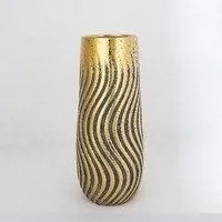 Βάζο Κεραμικό 752-20130 14.5x35cm Brown-Gold Estheti Home Κεραμικό