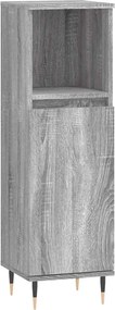 vidaXL Ντουλάπι Μπάνιου Γκρι Sonoma 30x30x100 εκ. Επεξεργασμένο Ξύλο
