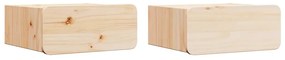 vidaXL Κομοδίνο 2 pcs Καφέ 39 x 34 x 16.5 εκ. Μασίφ ξύλο πεύκου