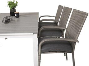 Σετ Τραπέζι και καρέκλες Dallas 2406, Polyξύλο, Πλαστικό ψάθινο, Μαξιλάρι καθίσματος: Ναι | Epipla1.gr