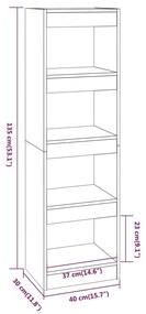 ΒΙΒΛΙΟΘΗΚΗ/ΔΙΑΧΩΡΙΣΤΙΚΟ ΧΩΡΟΥ ΓΚΡΙ SONOMA 40X30X135 ΕΚ. 813591