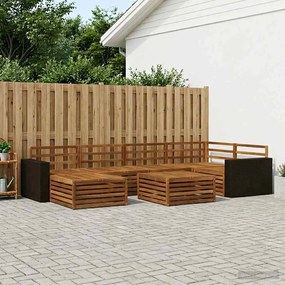 vidaXL Σειρά Καναπέ Εξωτερικού 7 pcs Φυσικό
