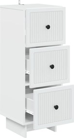 vidaXL Ντουλάπι με Συρτάρια Λευκό 33 x 34,5 x 90 εκ Επεξεργασμένο Ξύλο