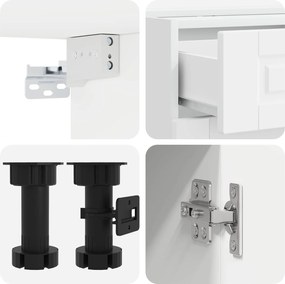 vidaXL Μονάδα κουζίνας PORTO 5 pcs Λευκό Επεξεργασμένο Ξύλο