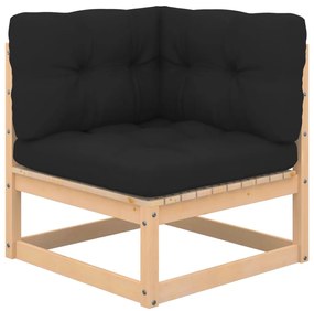 vidaXL Σαλόνι Κήπου Σετ 4 Τεμαχίων από Μασίφ Ξύλο Πεύκου με Μαξιλάρια