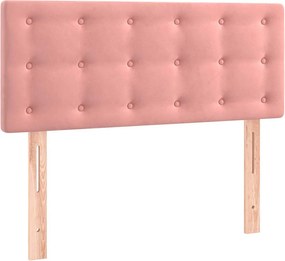vidaXL Κρεβάτι Boxspring με Στρώμα Ροζ 100x200 εκ. Βελούδινο