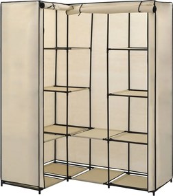 vidaXL Γωνιακή Ντουλάπα Κρεμ 130x87x169 εκ.