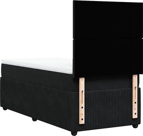 vidaXL Κρεβάτι Boxspring με Στρώμα Μαύρο 80 x 200 εκ. Βελούδινο
