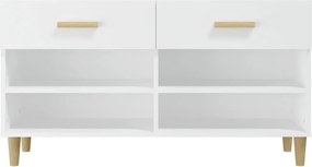 vidaXL Παπουτσοθήκη Λευκή 102 x 35 x 55 εκ. από Επεξεργασμένο Ξύλο