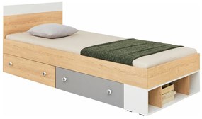 Κρεβάτι Omaha R131, Μονόκλινο, Ανοιχτό καφέ, 90x200, Πλαστικοποιημένη μοριοσανίδα, Τάβλες για Κρεβάτι, 94x204x80cm | Epipla1.gr