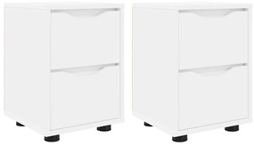 vidaXL Κομοδίνα 2 pcs Λευκό 30,5 x 30 x 43 εκ Επεξεργασμένο ξύλο