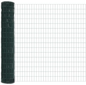 vidaXL Euro Fence με 7 στήλες Σπυρίδων 1.6x10 μ Γαλβανισμένος Χάλυβας Πράσινος