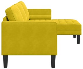 vidaXL Γωνιακός Καναπές Κίτρινος 173x131x67 εκ. Βελούδο