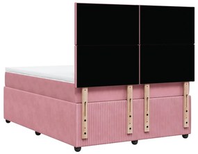 ΚΡΕΒΑΤΙ BOXSPRING ΜΕ ΣΤΡΩΜΑ ΡΟΖ 140X190 ΕΚ. ΒΕΛΟΥΔΙΝΟ 3292333