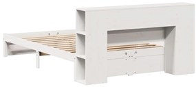 vidaXL Κρεβάτι Βιβλιοθήκη Χωρίς Στρώμα 140x200 εκ Μασίφ Ξύλο Πεύκο