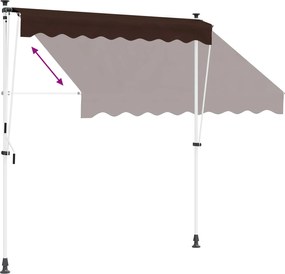 vidaXL Χειροκίνητη Ανακλινόμενη Σκίαση Καφέ 400 cm