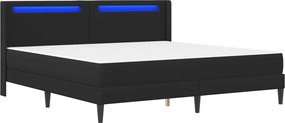 vidaXL Σκελετός κρεβατιού με στρώμα Μαύρο 180 x 200 cm Τεχνητό Δέρμα