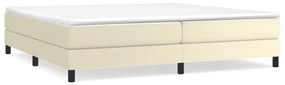 vidaXL Κρεβάτι Boxspring με Στρώμα Κρεμ 200x200 εκ. Συνθετικό Δέρμα