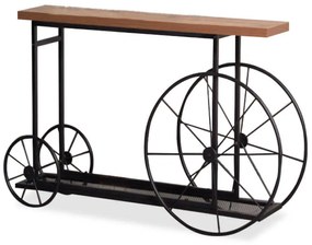 Κονσόλα Bike pakoworld χρώμα μαύρο-καρυδί 148x28x85εκ
